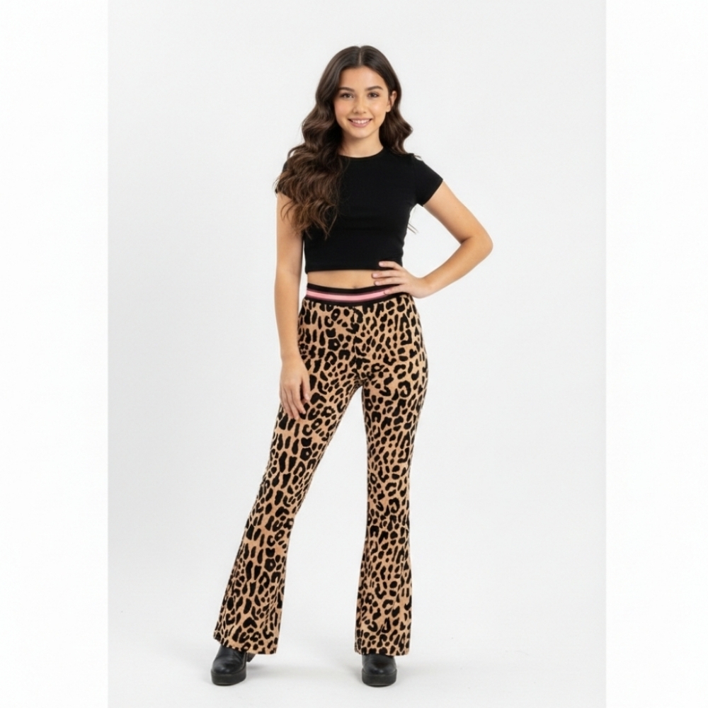 Scotch R'Belle Girls Leopard Flare Pants